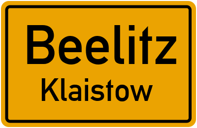 Ortsschild Beelitz Klaistow