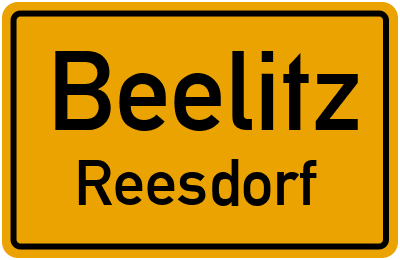 Ortsschild Beelitz Reesdorf