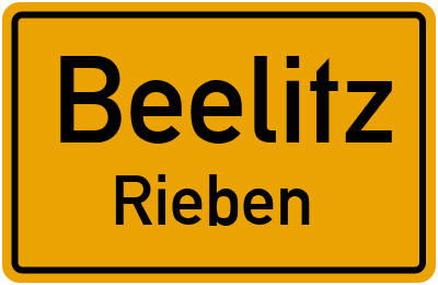 Ortsschild Beelitz Rieben
