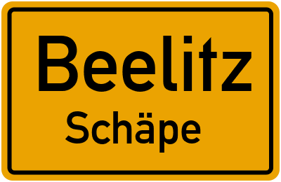 Ortsschild Beelitz Schäpe