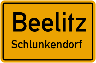 Ortsschild Beelitz Schlunkendorf