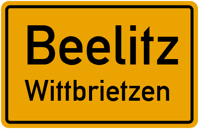 Ortsschild Beelitz Wittbrietzen