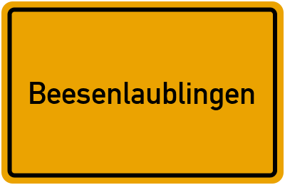 Ortsschild von Beesenlaublingen in Sachsen-Anhalt