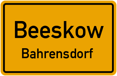 Straßenverzeichnis Beeskow Bahrensdorf
