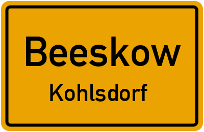 Straßenverzeichnis Beeskow Kohlsdorf