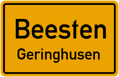 Straßenverzeichnis Beesten Geringhusen