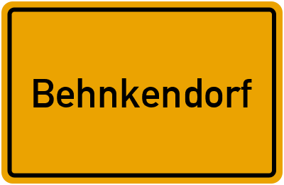 Ortsschild von Behnkendorf in Mecklenburg-Vorpommern