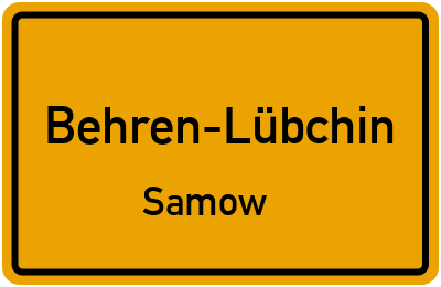 Straßenverzeichnis Behren-Lübchin Samow