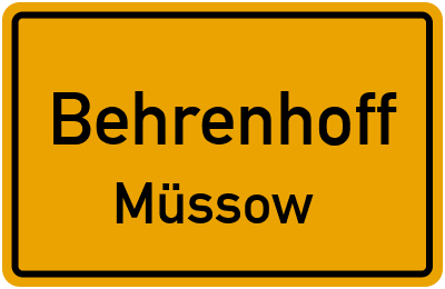 Straßenverzeichnis Behrenhoff Müssow