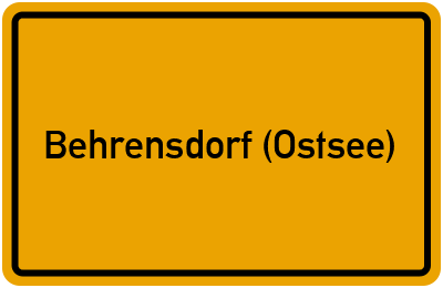 Ortsschild von Gemeinde Behrensdorf (Ostsee) in Schleswig-Holstein