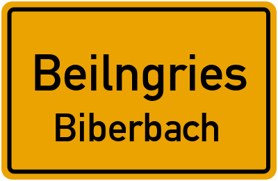 Ortsschild Beilngries Biberbach