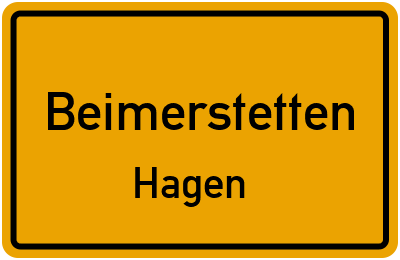Ortsschild Beimerstetten Hagen