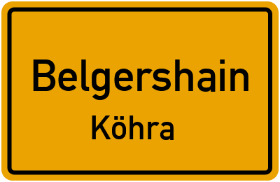 Straßenverzeichnis Belgershain Köhra