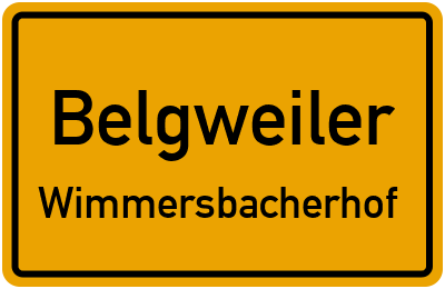 Straßenverzeichnis Belgweiler Wimmersbacherhof
