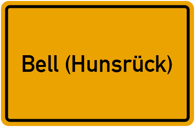 Ortsschild von Gemeinde Bell (Hunsrück) in Rheinland-Pfalz