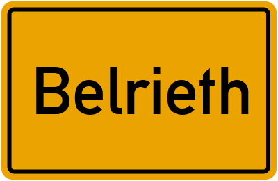 Ortsschild von Gemeinde Belrieth in Thüringen