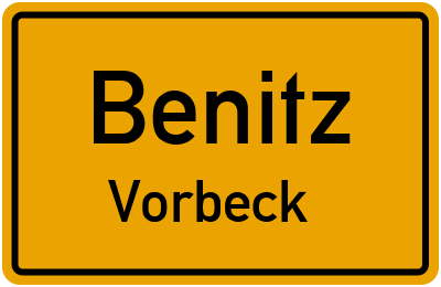 Straßenverzeichnis Benitz Vorbeck