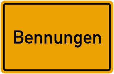 Ortsschild von Gemeinde Bennungen in Sachsen-Anhalt