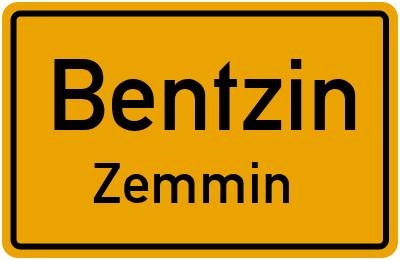 Straßenverzeichnis Bentzin Zemmin