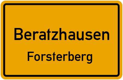 Ortsschild Beratzhausen Forsterberg