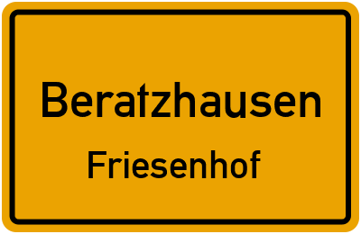 Ortsschild Beratzhausen Friesenhof