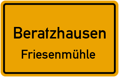 Straßenverzeichnis Beratzhausen Friesenmühle