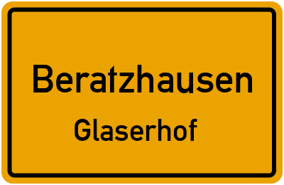 Ortsschild Beratzhausen Glaserhof