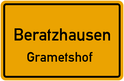 Ortsschild Beratzhausen Grametshof