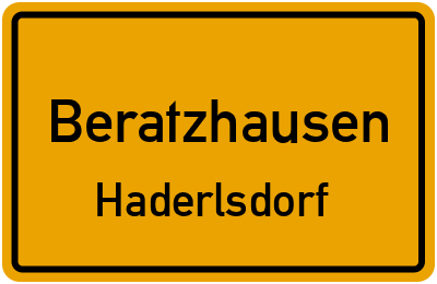 Straßenverzeichnis Beratzhausen Haderlsdorf
