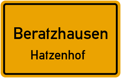 Ortsschild Beratzhausen Hatzenhof