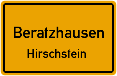 Straßenverzeichnis Beratzhausen Hirschstein