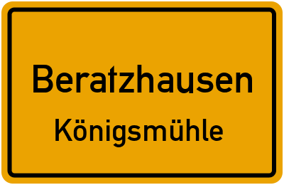Straßenverzeichnis Beratzhausen Königsmühle