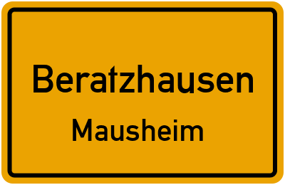 Straßenverzeichnis Beratzhausen Mausheim