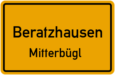 Straßenverzeichnis Beratzhausen Mitterbügl
