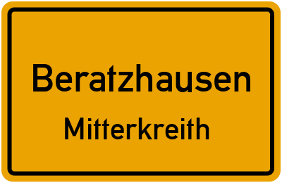 Straßenverzeichnis Beratzhausen Mitterkreith