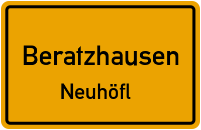 Straßenverzeichnis Beratzhausen Neuhöfl
