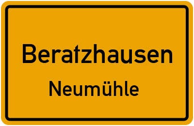 Straßenverzeichnis Beratzhausen Neumühle
