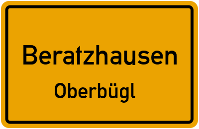 Ortsschild Beratzhausen Oberbügl