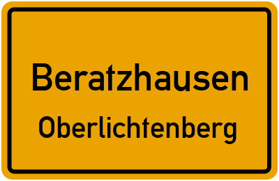 Ortsschild Beratzhausen Oberlichtenberg