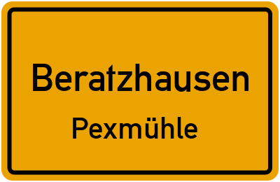 Straßenverzeichnis Beratzhausen Pexmühle