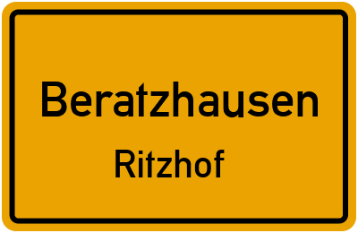 Ortsschild Beratzhausen Ritzhof
