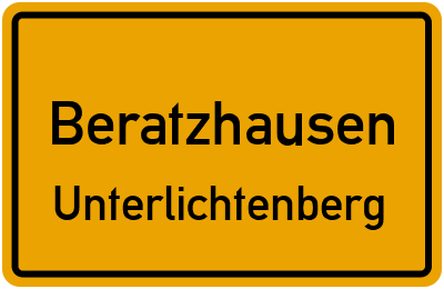 Ortsschild Beratzhausen Unterlichtenberg