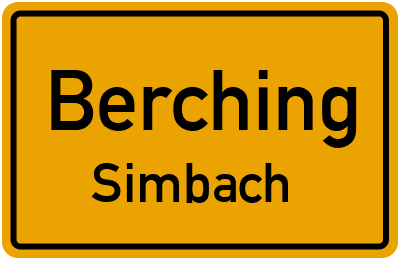 Ortsschild Berching Simbach