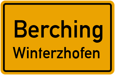 Ortsschild Berching Winterzhofen
