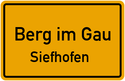 Straßenverzeichnis Berg im Gau Siefhofen