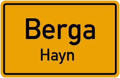 Straßenverzeichnis Berga Hayn