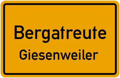 Ortsschild Bergatreute Giesenweiler