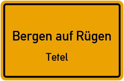 Straßenverzeichnis Bergen auf Rügen Tetel