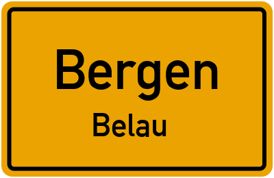 Ortsschild Bergen Belau