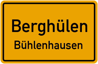 Ortsschild Berghülen Bühlenhausen